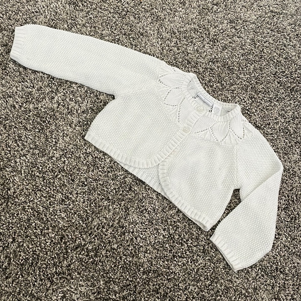 First Impressions white shrug cardigan 18-24 months
